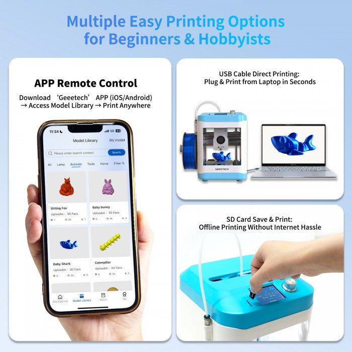 GEEETECH M1S Mini 3D Printer