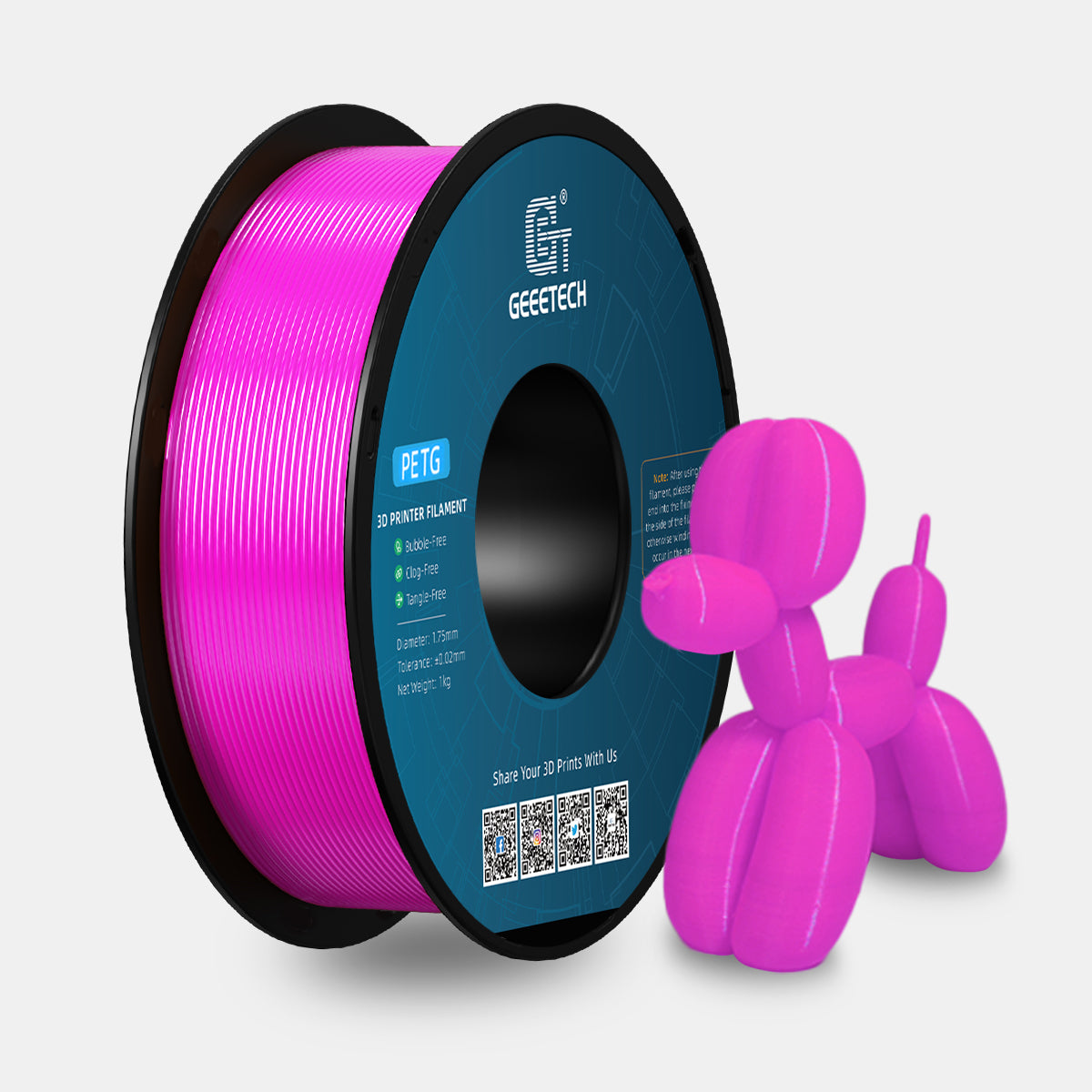 GEEETECH PETG 3D Printer Filament 1.75mm, 1kg Spool