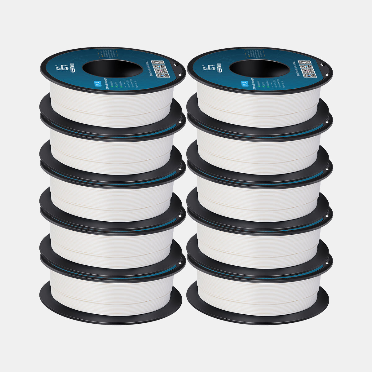 GEEETECH PLA 3D Printer Filament 1.75mm, 1kg Spool, 10 Rolls Bundle