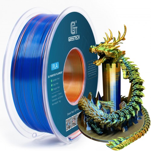 GEEETECH PLA Silk Tri-Color 3D Printer Filament 1.75mm, 1kg Spool