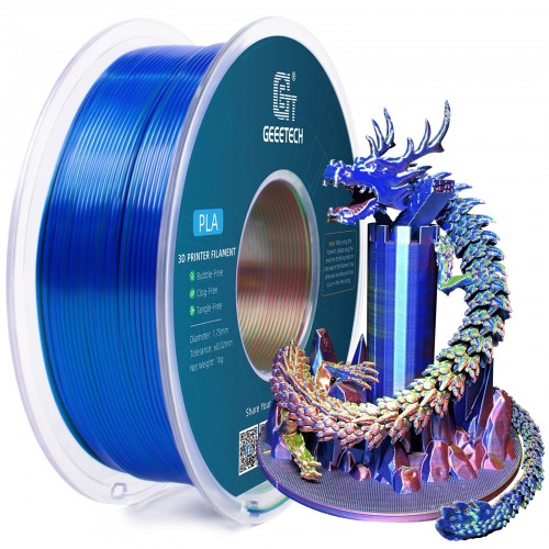 GEEETECH PLA Silk Tri-Color 3D Printer Filament 1.75mm, 1kg Spool