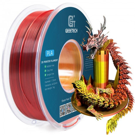 GEEETECH PLA Silk Tri-Color 3D Printer Filament 1.75mm, 1kg Spool
