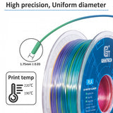 GEEETECH PLA Silk Rainbow 3D Printer Filament 1.75mm, 1kg Spool