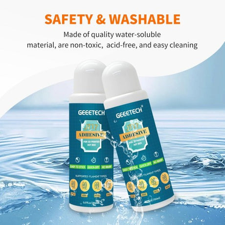 GEEETECH Water Soluble Liquid Glue for 3D Printing Build Plate, 450ml/ 3 pcs