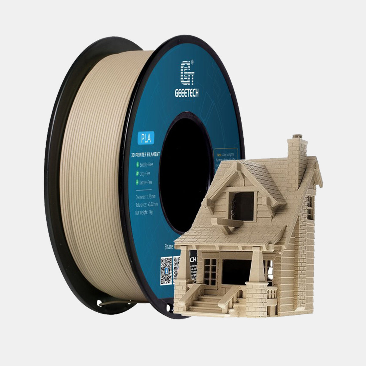 GEEETECH PLA Wood 3D Printer Filament 1.75mm, 1kg Spool